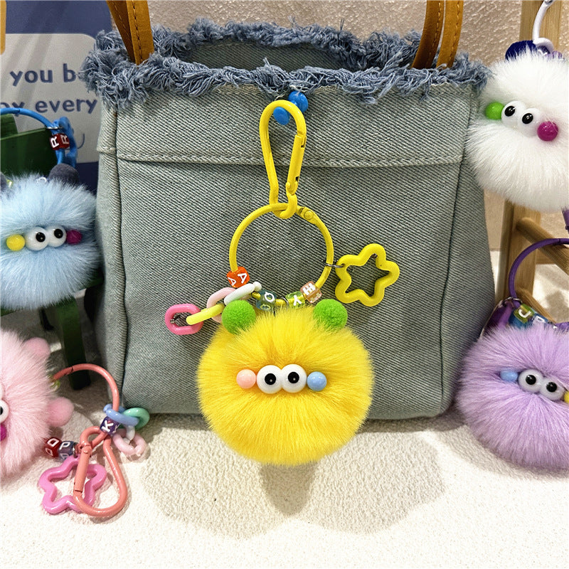 Wholesale Cute cartoon ugly creative small coal ball keychain